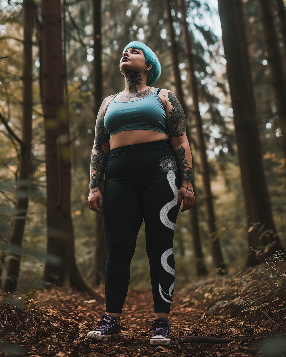Snake Charmer Plus Size Leggings - Vegan Gothic Activewear Witchy
