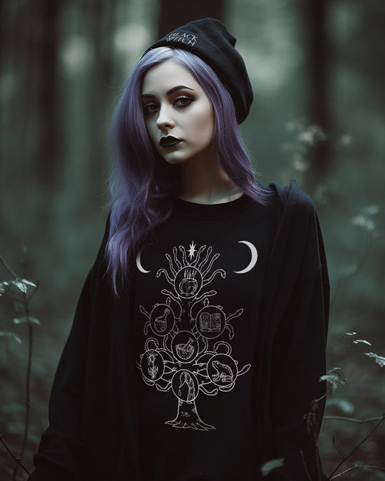 Tree of Life Long Sleeve Tee - Alt Goth Witchy Alt Style Dark Academia Pagan & Occult Secrets Graphic Gothic