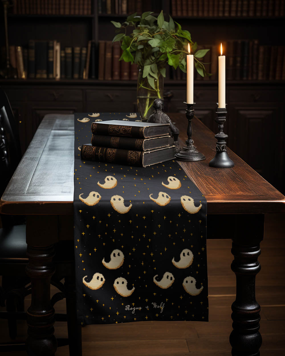 Spooky Soirée Table Runner - Witchy Dinner Table Setup - Gothic Kitchen Home Decor - Goth Christmas Gifts