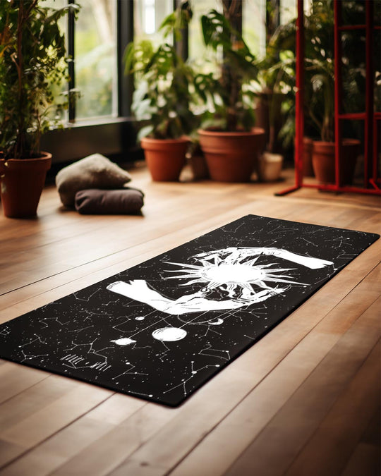 Starlight Yoga Mat - Witchy Goth Non Slip Mat for Home Workouts Pilates Stretching Floor Workouts Gothic Gift for yoga lovers