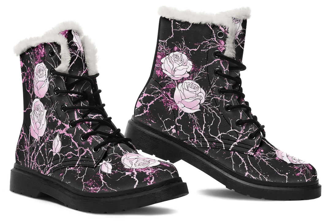 Amethyst Kintsugi Rose Winter Boots