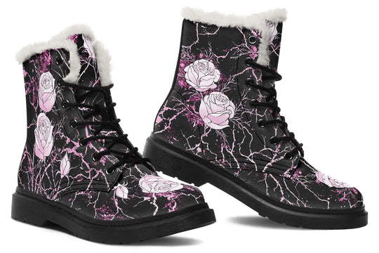 Amethyst Kintsugi Rose Winter Boots