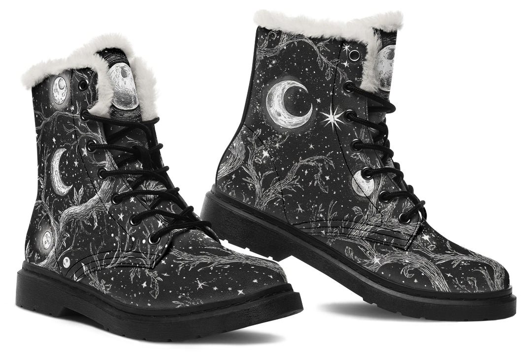 Black Waning Tree Winter Boots