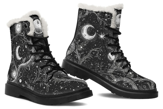 Black Waning Tree Winter Boots