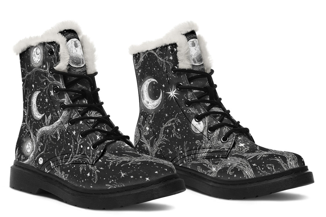 Black Waning Tree Winter Boots