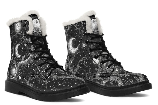 Black Waning Tree Winter Boots