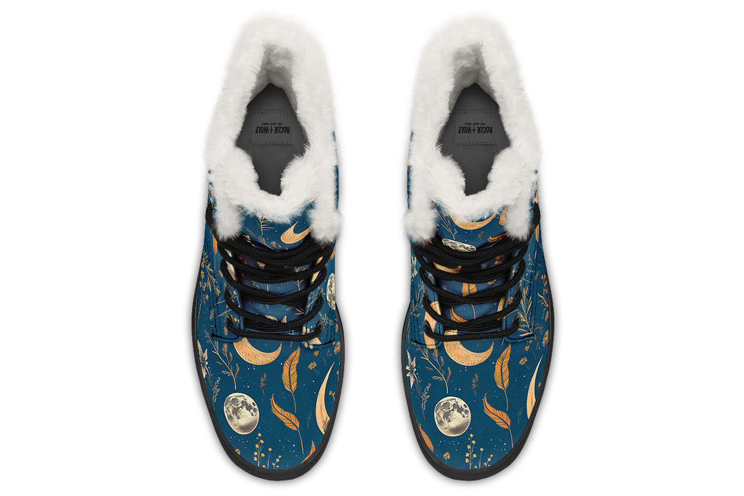 Blue Moonlit Botanica Winter Boots