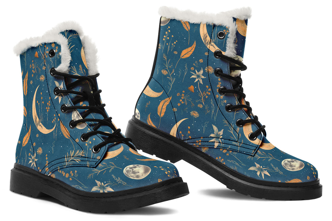 Blue Moonlit Botanica Winter Boots