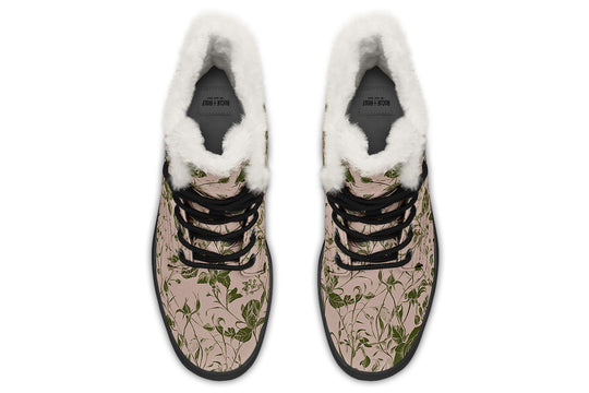 Budding Blood Rose Romance Winter Boots