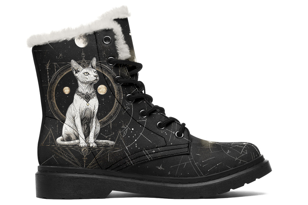 Cosmic Sphynx Cat Winter Boots