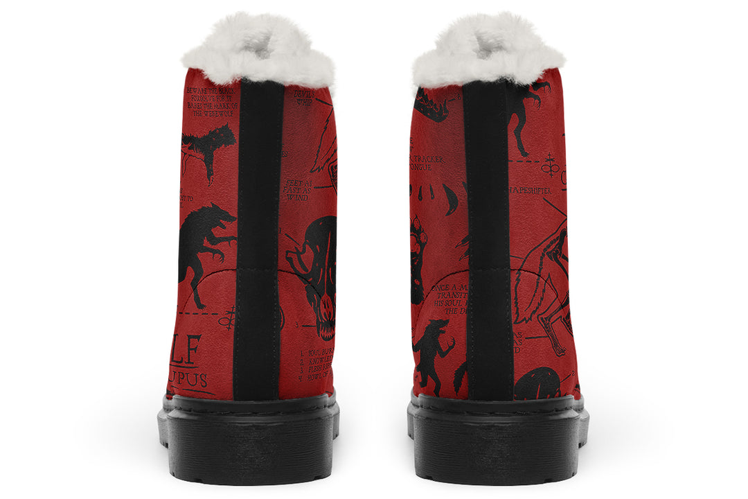Crimson Wolf Study Winter Boots