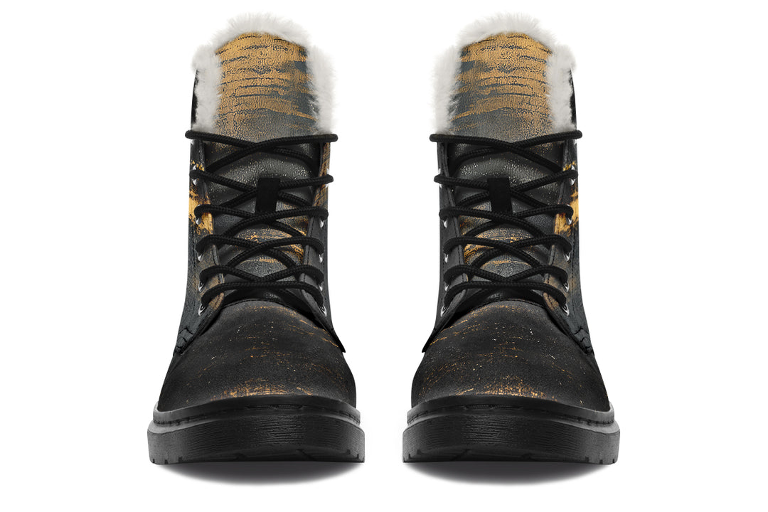 Gilded Obsidian Winter Boots