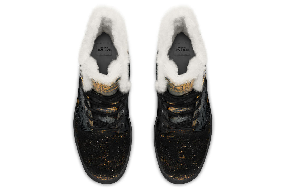 Gilded Obsidian Winter Boots