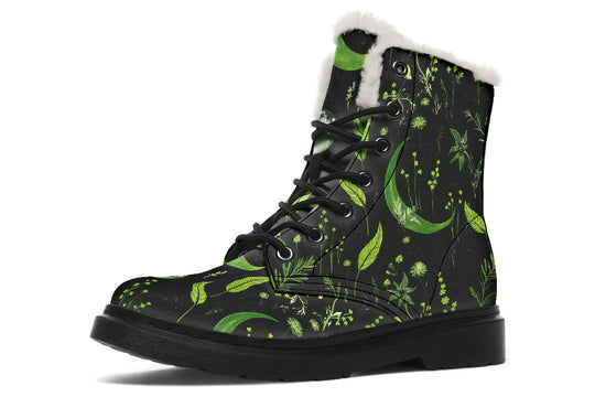 Green Moonlit Botanica Winter Boots