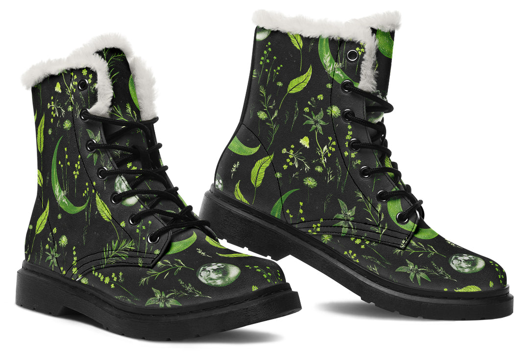 Green Moonlit Botanica Winter Boots