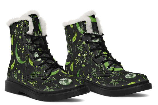 Green Moonlit Botanica Winter Boots