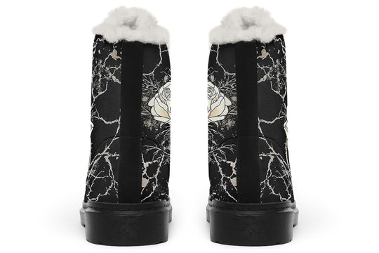 Ivory Kintsugi Rose Winter Boots