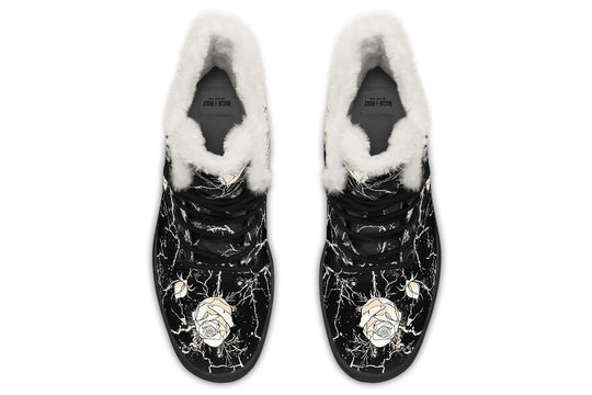 Ivory Kintsugi Rose Winter Boots