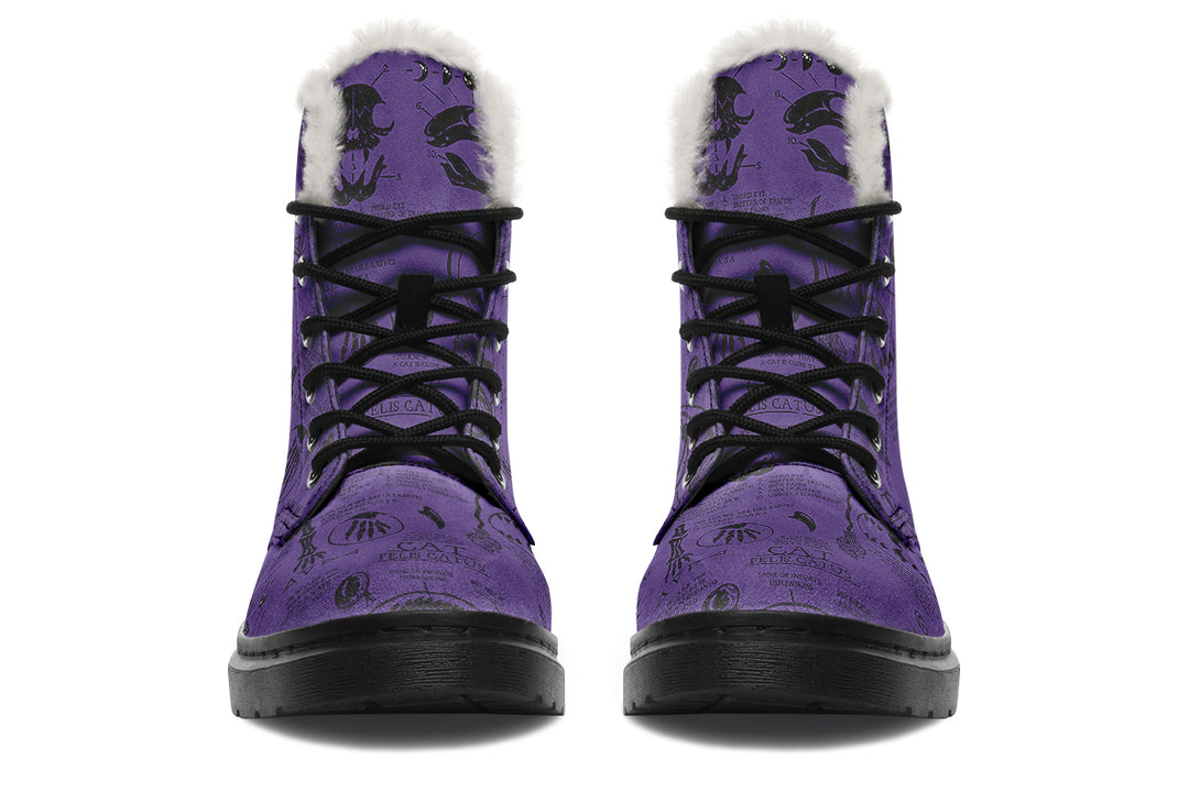 Purple Cat Study Winter Boots