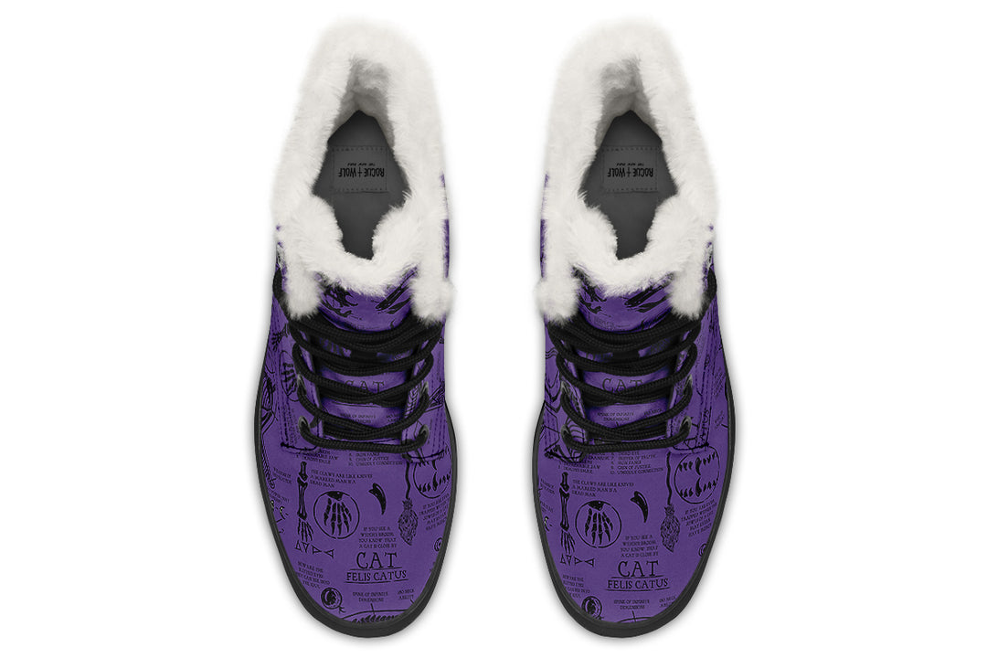 Purple Cat Study Winter Boots