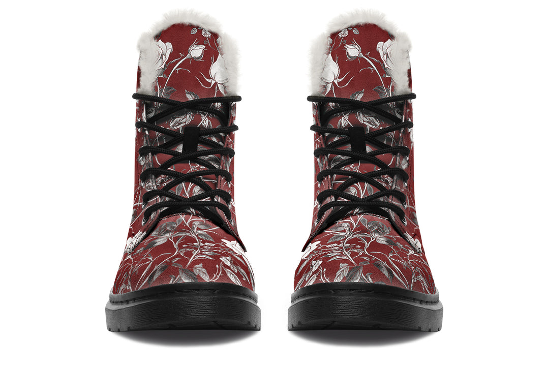 Red Rose Romance Winter Boots