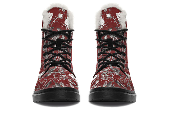 Red Rose Romance Winter Boots