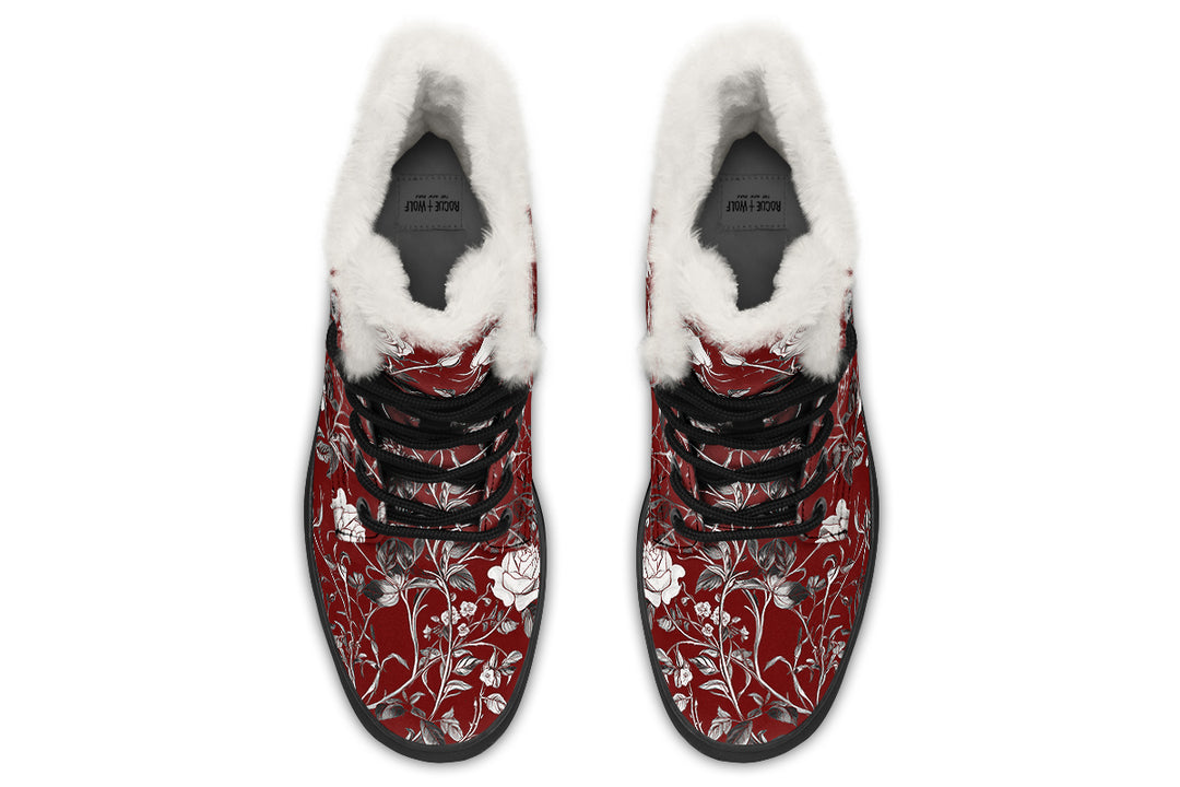 Red Rose Romance Winter Boots