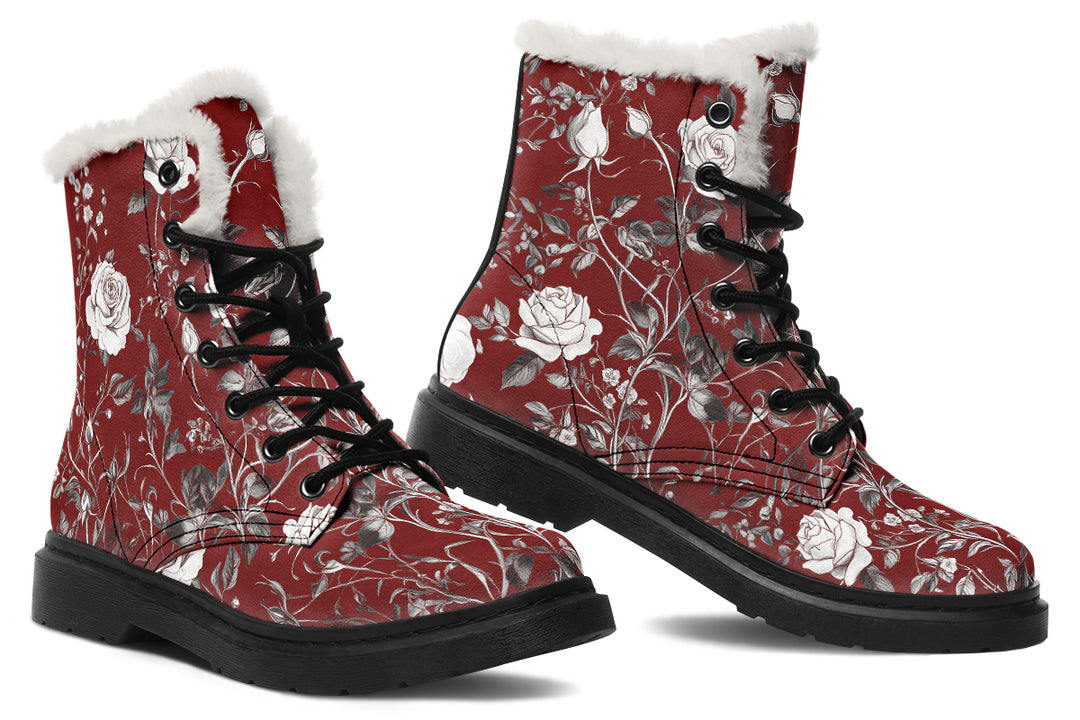 Red Rose Romance Winter Boots