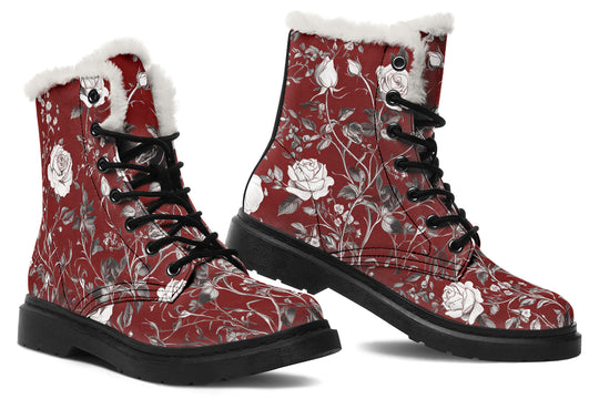 Red Rose Romance Winter Boots