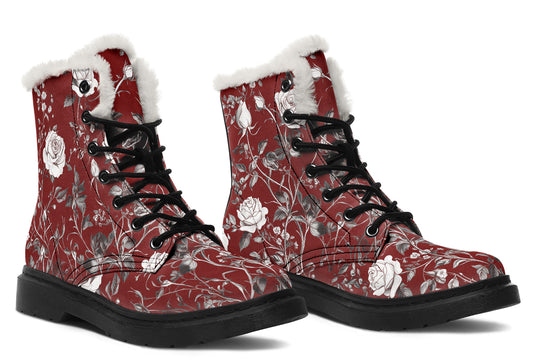 Red Rose Romance Winter Boots