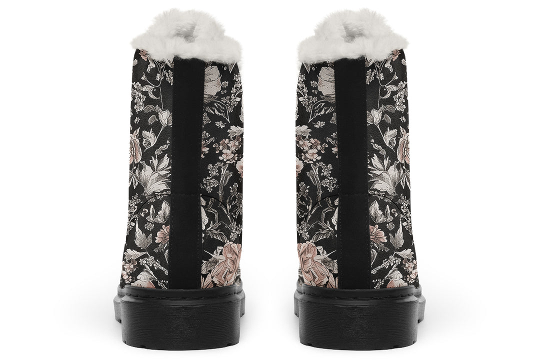 Vintage Peonies Winter Boots