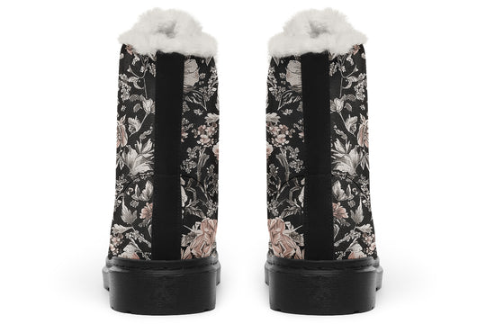Vintage Peonies Winter Boots