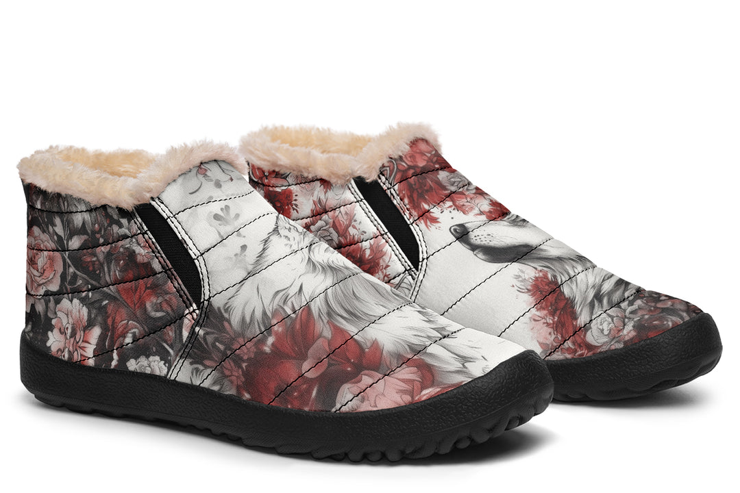 Crimson Wolf Winter Sneakers