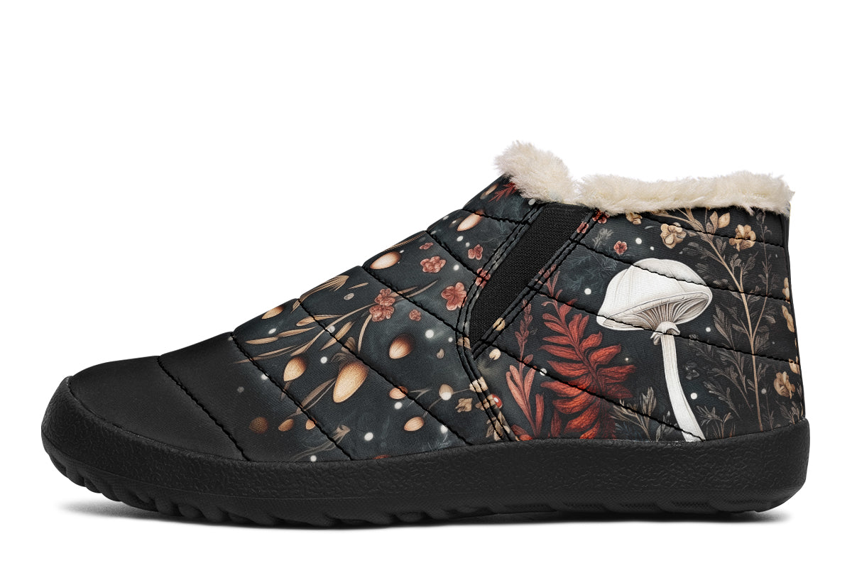 Velour Forest Graphic Footie - Winter White/Pink