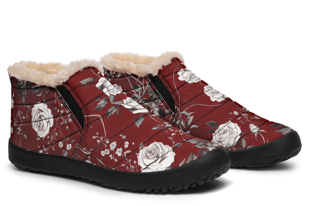 Red Rose Romance Winter Sneakers