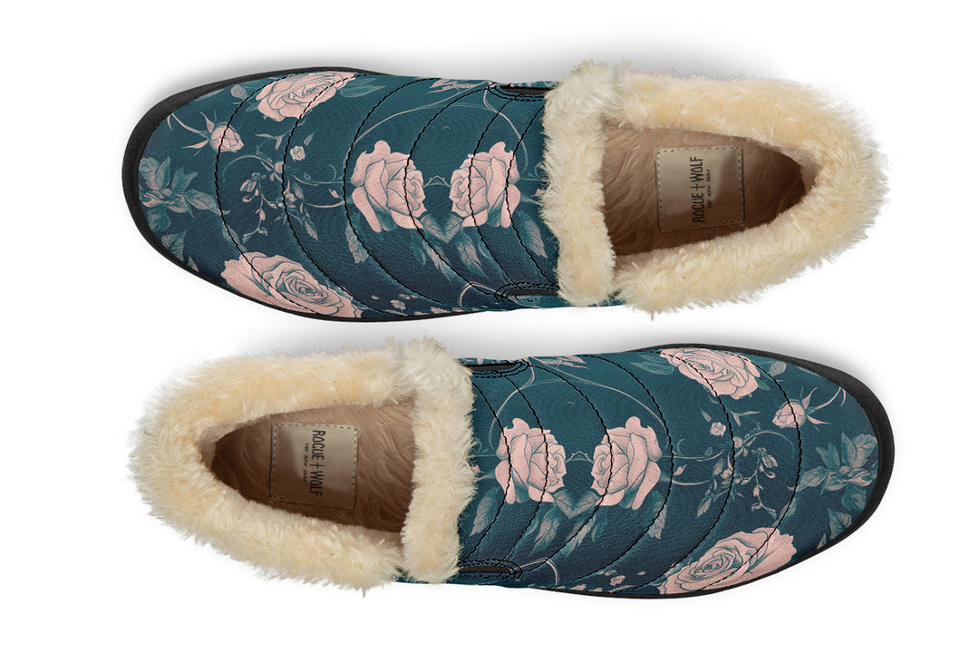Teal Rose Romance Winter Sneakers