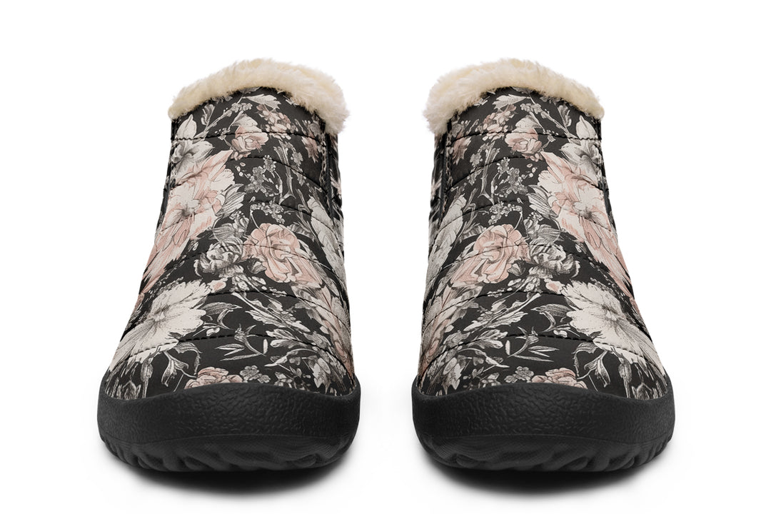 Vintage Peonies Winter Sneakers