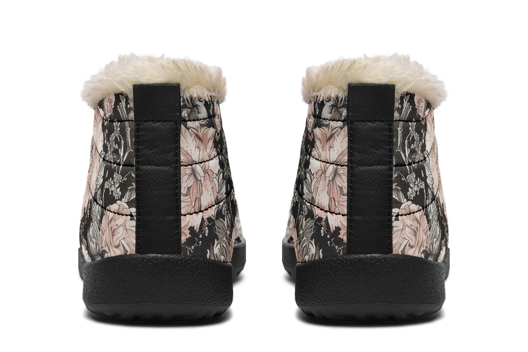 Vintage Peonies Winter Sneakers