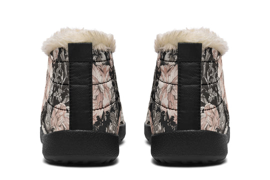 Vintage Peonies Winter Sneakers