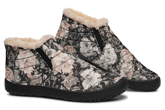 Vintage Peonies Winter Sneakers