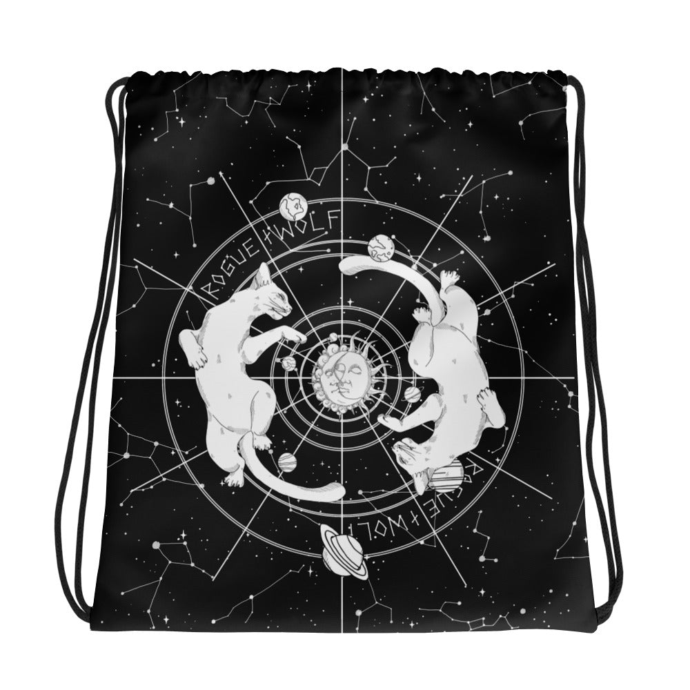 Purr Nebula Drawstring Bag