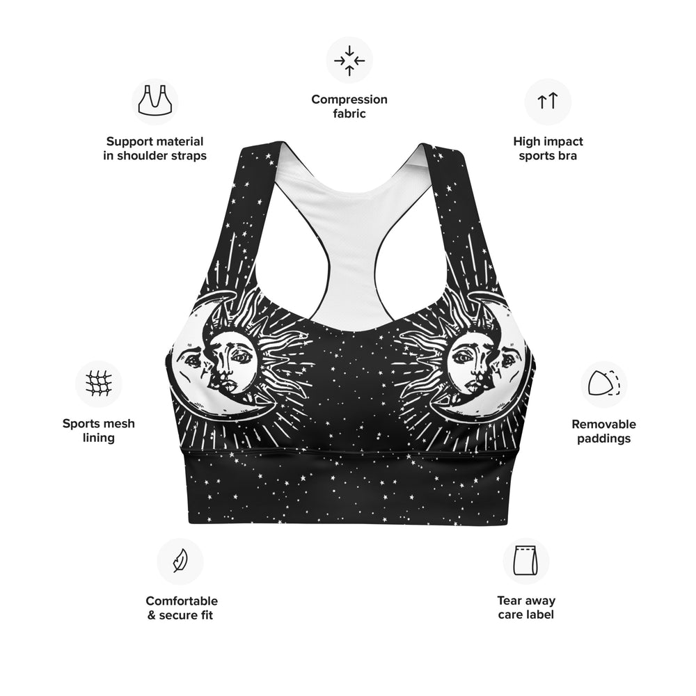 Astral Longline Sports Bra - High Impact Workout for Yoga Gym Fitness - Non-see-through Vegan Bra with removable Padding & UPF 50+