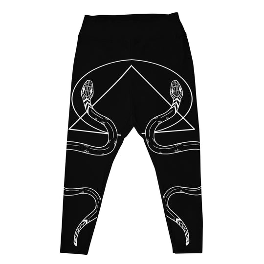 Snake Guardians Plus Size Leggings - UPF 50+ Protection Vegan Witchy Occult Pagan Style Activewear - Goth Yoga Leisurewear