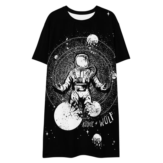 Cosmic Explorer Tee Dress - Vegan Goth Alt Style Unisex T-shirt Witchy Pagan Occult Fashion