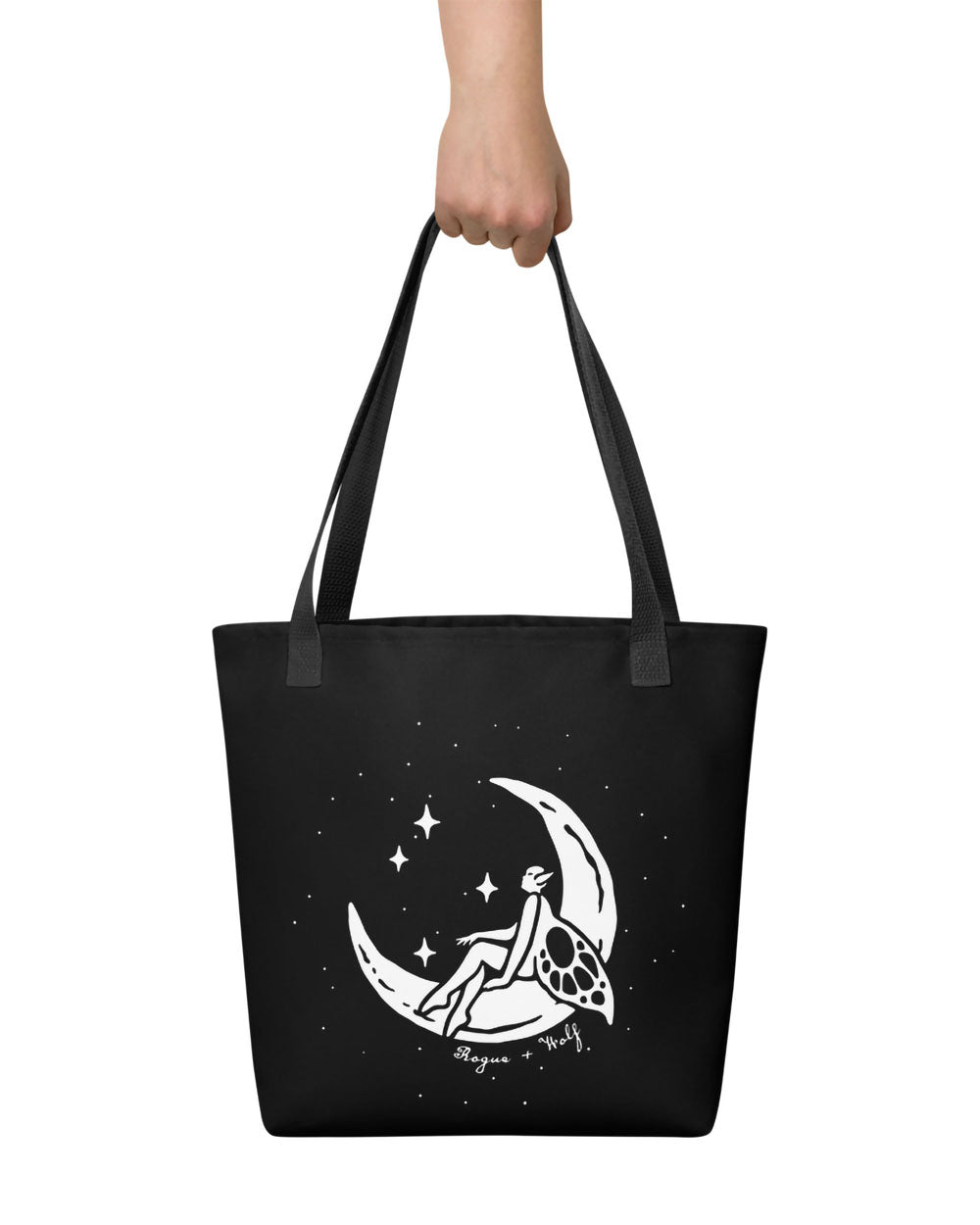 Pixie Moon Tote Bag -  Vegan Tote for Women Shopping & Grocery Cottagecore Dark Academia Witchy Style