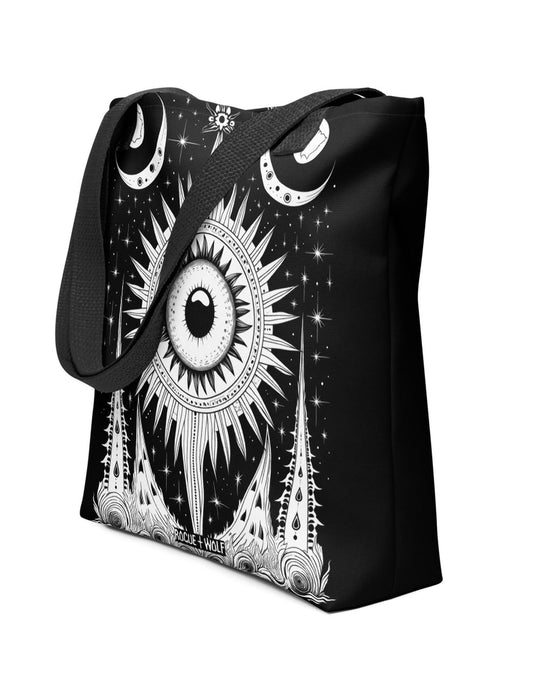 The Cosmos Awakens Vegan Tote Bag - Reusable Bag for Women Goth Accessories Dark Academia Alt Goth Style