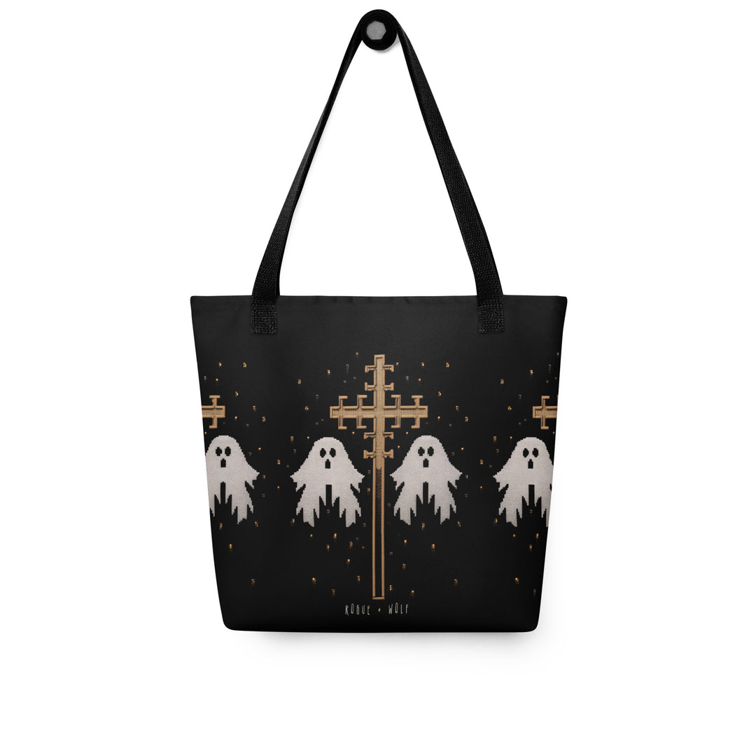 Holy Spirits Vegan Tote for Women - Dark Academia Witchy Large Foldable Bag for Travel Work Gym Goth Gifts