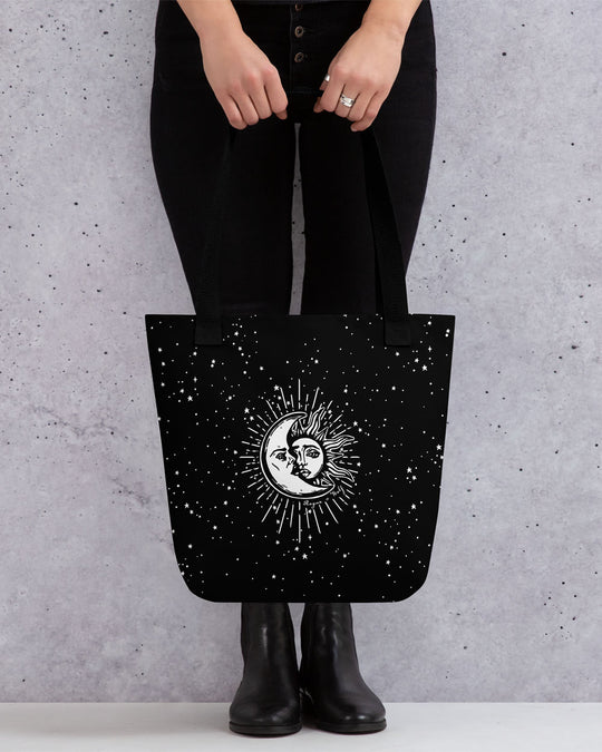 Astral Tote Bag - Large Foldable Bag for Work Gym Travel Shopping & Grocery Goth Accessories Dark Academia