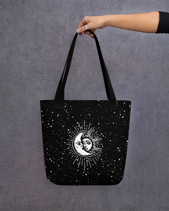 Astral Tote Bag - Large Foldable Bag for Work Gym Travel Shopping & Grocery Goth Accessories Dark Academia