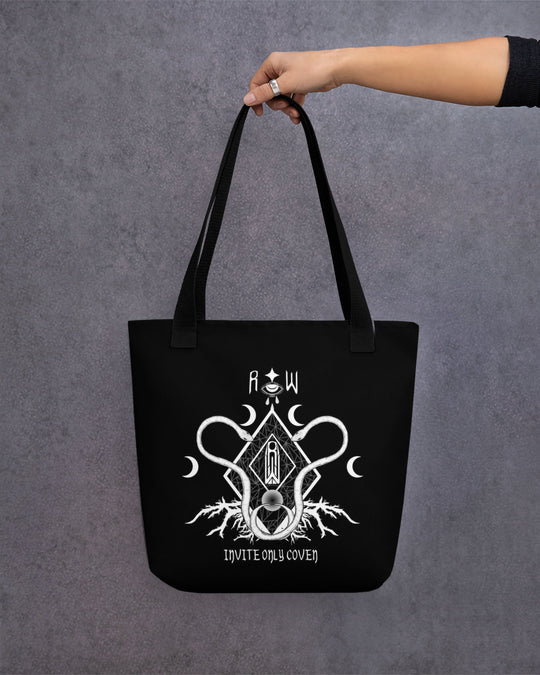 Coven Tote Bag - Vegan Bag for Women Large Foldable Bag Work Gym Travel Shopping Grocery Goth Accessories